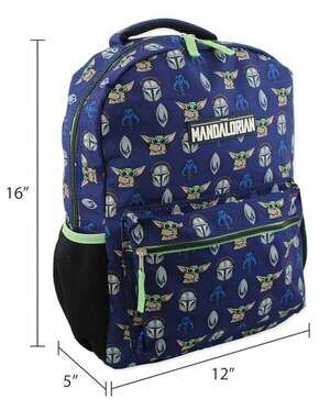 Star Wars The Mandalorian Grogu Baby Yoda Backpack Navy Blue 16 Kids School Bag